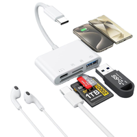 Lecteur de carte SD 4-en-1 USB C Adaptateur OTG de type C avec lecteur de carte mémoire SD Type-C USB 4 emplacements