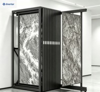 Présentoir ajustable pour carreaux de céramique, cadre coulissant en métal, support durable thermolaqué pour salles d'exposition de marbre, granit et quartz