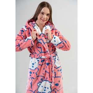 BAYAN SOFT KAPSONLU UZUN KOL CEPLI UZUN SABAHLIK - สีชมพู - สีชมพู - Product Image 2