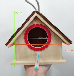 Wooden <b>Bird</b> House 19x16.3x15.8cm Durable Outdoor Hanging Nest For Home Garden Decor - Product Image 4
