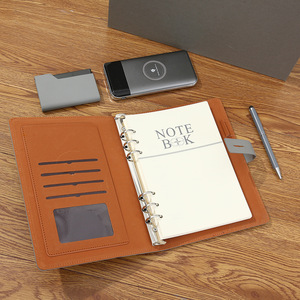 豪华促销商务定制皮革笔记本带盒和钢笔企业礼品套装批发办公室 - Product Image 4