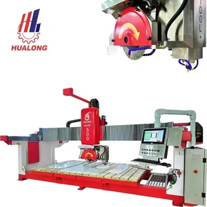 Hualong Machinery 5 Axis Bridge Stone 45 degree Cutting Machine Marble Granite Building Split Industrial CNC Router