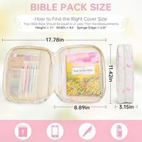 Housse de Bible pour femmes, étui de transport durable, sac d'église pour accessoires bibliques avec poignée et poche pour les Écritures