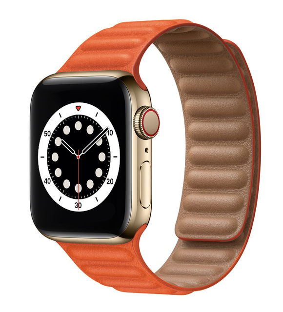 Leather Watch Band for Apple Watch Band 45mm 41mm 44mm 40mm Strong Magnetic Loop Bracelet for IWatch Smart Watch Wristband