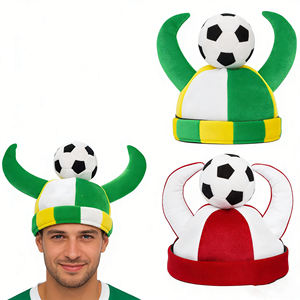Pafu Nuevo Sombrero de Fiesta de Fútbol con Cuernos de Toro, Gorro de Carnaval para Fútbol, Decoración para Celebración de Cumpleaños y Partidos - Product Image 1