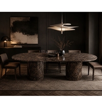 Vente directe d'usine, table à manger en marbre de luxe, table à manger en pierre naturelle, tables de salle à manger modernes pour l'intérieur des villas