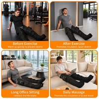 Bottes de massage des jambes à compression d'air à 5 chambres, sans fil, rechargeables, avec unité principale détachable, pour la relaxation quotidienne des jambes à domicile