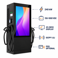Station de recharge pour véhicules électriques commerciaux certifiée TUV, prenant en charge OTA, 60 kW, 80 kW, 120 kW, 160 kW, 240 kW, avec écran publicitaire de 43/55 pouces