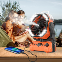 Ventilateur de brumisation portable rechargeable par USB avec batterie au lithium de 20 000 mAh, double moteur, pulvérisation de table, refroidissement extérieur, lumière LED, usage domestique