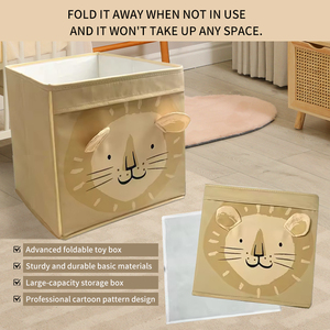 Nhà Máy Bán Hàng Trực Tiếp Handmade Trẻ Em Hộp Đồ Chơi Có Thể Gập Lại Bin Lưu Trữ Đồ Chơi Chủ Sở Hữu Hộp Hộp Đa Chức Năng Lưu Trữ Hộp Cho Đồ Chơi - Product Image 4