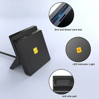 Lecteur de cartes intelligentes Rocketek USB-C compatible avec Windows, Mac OS, Linux pour cartes SIM et cartes d'accès communes (CAC)