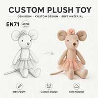 Peluches personnalisées OEM, poupée souris en tissu ballerine avec tutu, animaux en peluche personnalisés, jouets en peluche pour enfants, vente en gros de jouets pour enfants, CE
