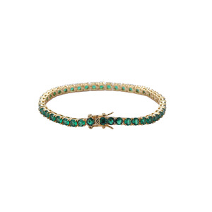 Pulsera de tenis de circonio verde de 4 mm, pulsera de circonita de una sola fila con incrustaciones de cobre, collar de moda Tanjing Lijing - Product Image 5