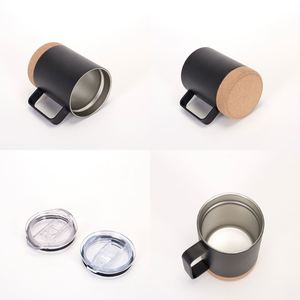 Promotional Travel <b>Mug</b> 16oz Stainless Steel Tumbler with Cork Base Creative Cork Bottom Straight Tube Cup with Custom logo - Product Image 2