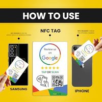 بطاقات مراجعة جوجل الذكية القابلة لإعادة الاستخدام بتقنية NFC وQR لجميع الهواتف، متوافقة مع TapFive لزيادة التقييمات الفورية للأعمال