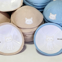 Kippot en coton et polyester avec logo brodé 3D personnalisé, pour usage quotidien, yarmulke juive, kippa en lin de style distinctif, vente en gros