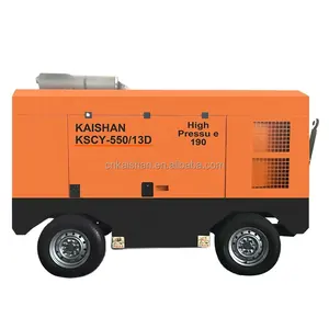 KSCY-550/13 bar high pressure diesel mobile screw kaishan air compressor for bore well drilling mine project