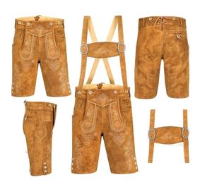Authentique 2024 Style bavarois hommes Lederhosen haute qualité daim broderie court traditionnel allemand mi impression taille été - Product Image 3