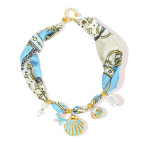 Collier écharpe multi-charmes en acier inoxydable, style classique tendance pour femmes, nouveaux accessoires de mode, vente en gros
