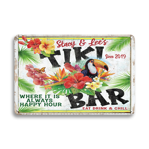 Usine En Gros <span class=keywords><strong>Cocktail</strong></span> Tiki Bar Tin Signes Alcool Vintage Imprimé Métal Art Martini Publicité Bar Pub Décoration - Product Image 4