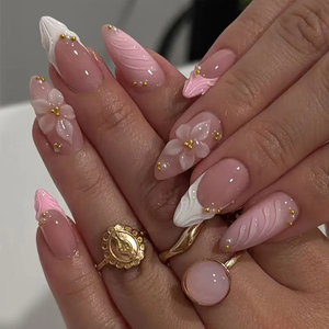 <span class=keywords><strong>Uñas</strong></span> Postizas 3D <span class=keywords><strong>de</strong></span> Alta Calidad Hechas a Mano, Color Rosa Nude Almendrado, Reutilizables, Venta al Por Mayor, OEM ODM, MOQ <span class=keywords><strong>Bajo</strong></span> - Product Image 4