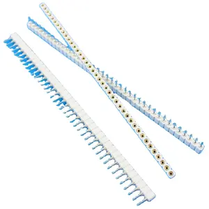 White 2.54mm Pitch Tin IC Breakable 40 Pin Round Pin Female Header Strip