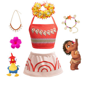 Abito da principessa per bambine <span class=keywords><strong>serie</strong></span> Moana, nuovo modello primavera/estate 2026, gonna con bretelle per Halloween - Vendita all'ingrosso BX - Product Image 1