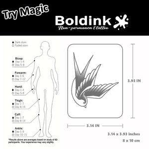 <span class=keywords><strong>Tatuaje</strong></span> semipermanente Boldink personalizado, estilo americano tradicional, diseño <span class=keywords><strong>de</strong></span> golondrina, arte corporal, resistente al agua, <span class=keywords><strong>de</strong></span> larga duración (2 semanas), tinta Jagua Juice. - Product Image 3