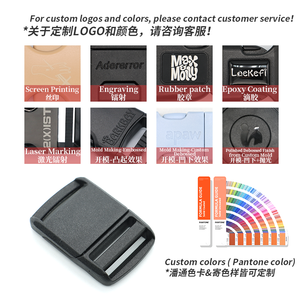 Logo kustom Pom hitam 20mm 25mm 32mm gesper pelepas samping untuk sabuk bantal berbentuk U - Product Image 4