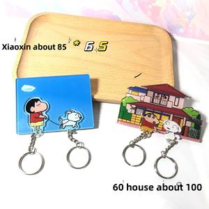 LLavero de Crayon Shin-Chan de dibujos animados, colgante de llave de plástico, pequeña pegatina de pared blanca, llaveros de goma - Product Image 3