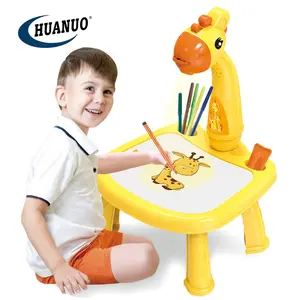 Educational toys drawing board table painting sketch projector for kids children drawing toys with music