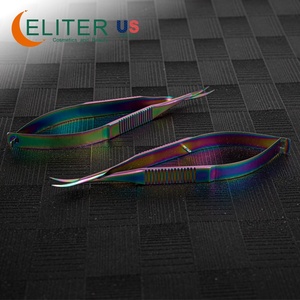 Eliter, gran oferta, venta al por mayor, tijeras cosméticas pequeñas chapadas en titanio de colores, tijeras para cutículas, microtijeras, fórceps - Product Image 4