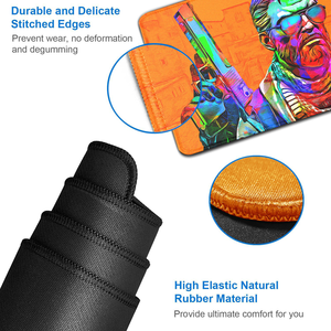 Tapis de souris XXL surdimensionné à motif floral personnalisé, imperméable, antidérapant, avec bordure renforcée - Product Image 4