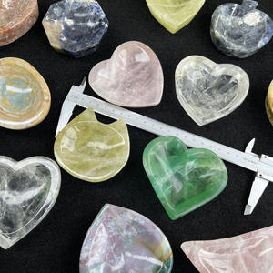 Sculpté à la main Unakite Quartz cristal coeur lune bol méditation cristal naturel feuille forme bol - Product Image 6