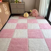 Tapis puzzle en peluche douce et colorée, grandes tuiles moelleuses 30x30, modernes, antidérapantes, adaptées aux animaux domestiques, pour la maison et la prière, le golf