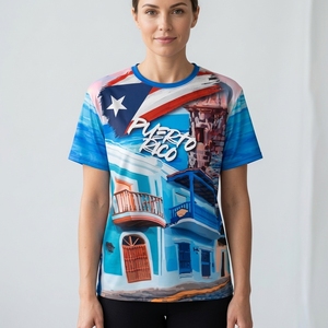 Camiseta con Estampado Completo de Puerto <span class=keywords><strong>Rico</strong></span>, Secado Rápido, Sublimación, Gráfico de la Bandera Puertorriqueña, Ropa Casual Urbana para Hombre y Mujer - Product Image 3