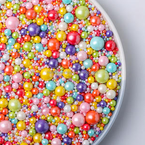 1kg Bolsa Mezcla de colores Perla comestible 4-14mm Tamaño mixto Cuentas de azúcar Pastel Rociadores Perlas al por mayor para pastel - Product Image 4