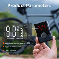 Wireless Automatic Rechargeable Portable Mini Electric Bicycle Tire Inflator with Digital Gauge Waterproof 0-120PSI Pressure