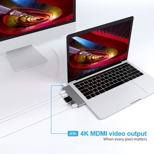 7 En 1 <span class=keywords><strong>USB</strong></span> tipo <span class=keywords><strong>C</strong></span> Hub <span class=keywords><strong>Dock</strong></span> 4K 60Hz HDTV <span class=keywords><strong>Thunderbolt</strong></span> <span class=keywords><strong>3</strong></span> para Macbook OTG USB3.0 Compatible Hub adaptador de estación de acoplamiento - Product Image 3