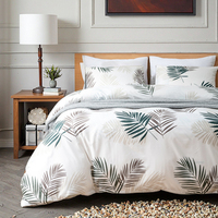 Style moderne doux et confortable 3D HD numérique imprimé géométrique Polyester feuille housse de couette ensemble mode literie King Size lit