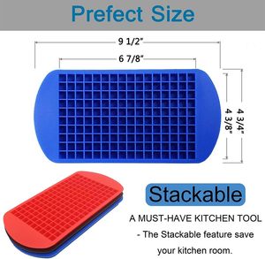 Thực phẩm cấp 160 khoang Silicone thanh khay đá viên nhỏ khối đá nhỏ khuôn vuông nhỏ Máy Làm Đá Khuôn Silicone - Product Image 5