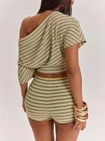 Nouvel Arrivage 2026 Ensemble 2 Pièces Crop Top Asymétrique et Short Taille Mi-Haute en Polyester/Nylon Anti-Transpiration Séchage Rapide Respirant OEM/ODM