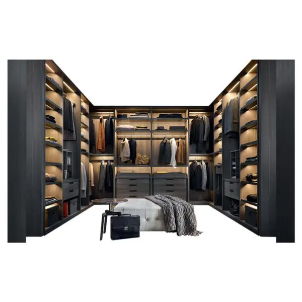 Italian Minimalist Style Modern Black Wardrobe Cabinet Closet Manufacture