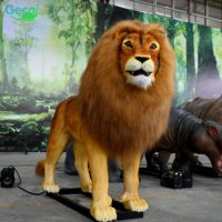 Gecai Amusement Park Animatronic Animal Model Modèle de lion grandeur nature