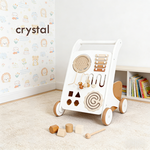 Andador de madera para bebés con certificación Crystal Safety, juguete de actividades con rodillo sensorial para la educación infantil. - Product Image 2
