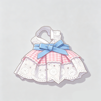 Peluche Ours en Peluche Rose et Blanc à Carreaux avec Nœud Bleu et Dentelle, Jupe à Bretelles, Prise en Charge de Dessins Personnalisés, Matière Polyester