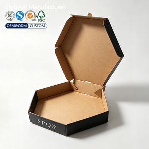 Boîte à <span class=keywords><strong>pizza</strong></span> hexagonale pliable, écologique, recyclable et adaptée aux aliments, boîte d'emballage pour <span class=keywords><strong>pizza</strong></span> en carton ondulé avec impression personnalisée de la marque - Product Image 2