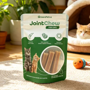 Custom Printed Pet Food Packaging Bags Matte Finish For Cat Treats Joint Chews with Window - Product Image 1