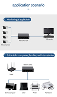 Switch réseau Ethernet Gigabit 5 ports, protocole standard SNMP QoS, prise en charge VLAN empilable, adaptateur d'alimentation externe, pour la maison