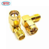 Pasokan Pabrik Grosir Konektor Adaptor RF SMA Male Plug ke SMA Female Jack Adaptor Sudut Kanan 90 Derajat Konverter Adaptor